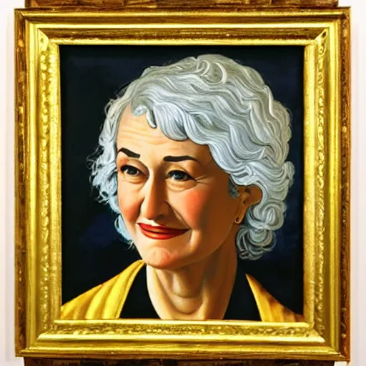 Image similar to oil Painting of Bea arthur by Botticelli