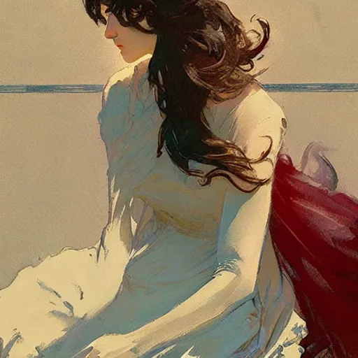 Image similar to pride and prejudice, intricate, elegant, highly detailed, greg manchess, mucha, liepke, ruan jia, jeffrey catherine jones, ridley scott