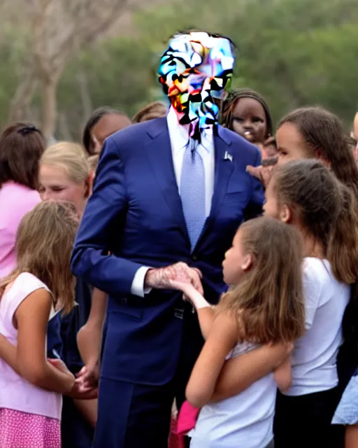 Prompt: joe biden sniffing young girls and smuggling fake votes