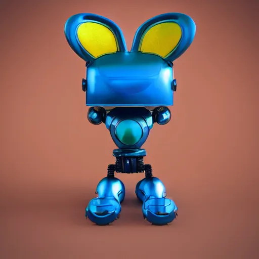 Image similar to Art Deco robot rabbit head, cute, colorful sculpture, milo style,16k, octane render