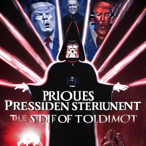 Prompt: president donald trump, lord of the sith