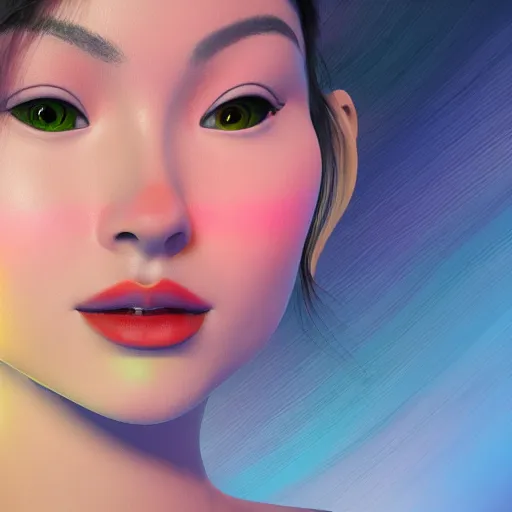 Image similar to smooth gradient background; painting of a face by Kandinsky, Artgerm, Anton Pieck with smooth gradients; 3d unreal engine, 4k 3d render,