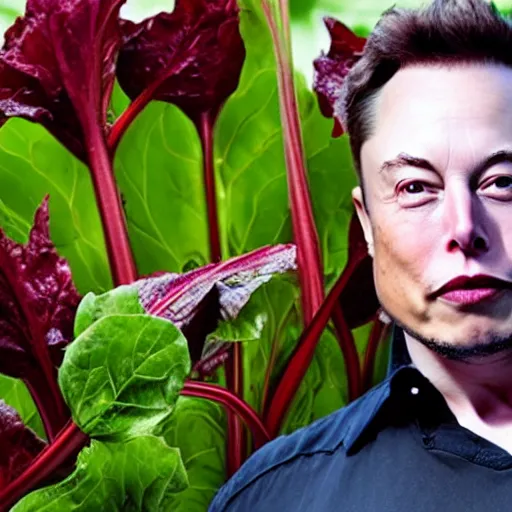 Prompt: Elon Musk skin like beets, in the garden, super realistic photo