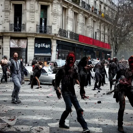 Image similar to a zombie apocalypse in paris