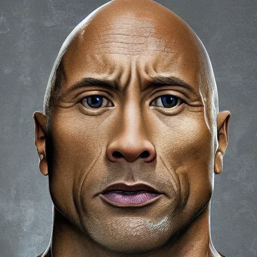 Prompt: dwayne the rock johnson morphing into a slab of sedimentary stone