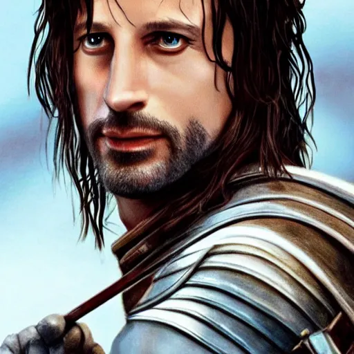 Image similar to Liv Tyler as Aragorn, clean shaven, trending on artstation, grim