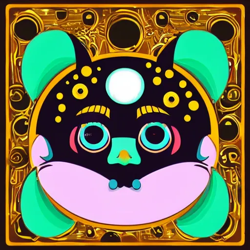 Image similar to adorable animal spirit guide with big beautiful eyes, galactic background