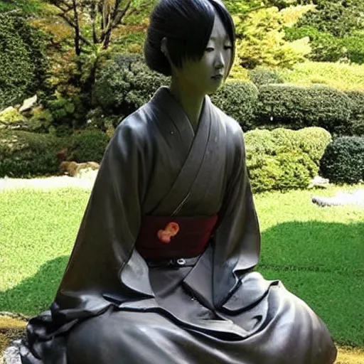 Image similar to japanese woman suddenly turned into a statue!!!!!