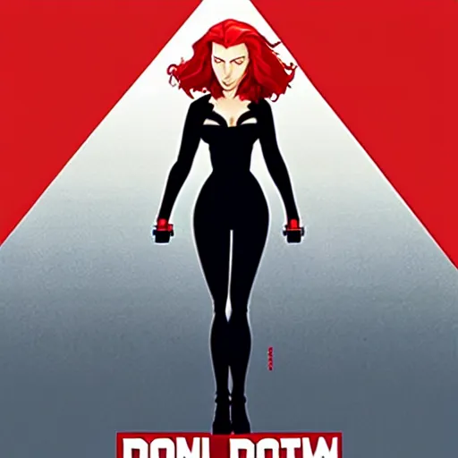 Image similar to phil noto comicbook cover art, pretty scarlett johansson black widow, symmetrical eyes, long red hair, full body, city rooftop