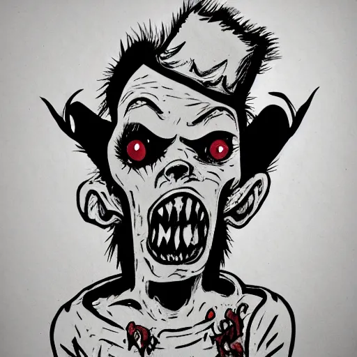 Prompt: zombie in the style of bmaurice sendak