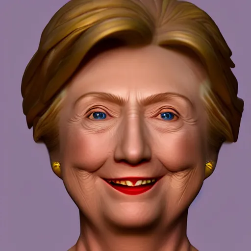 Image similar to 3 d modeling hillary clinton in blender tutorial, painted by rene magritte
