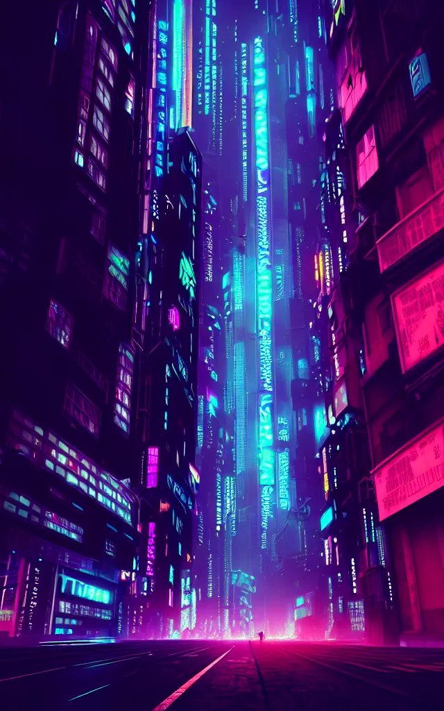 Image similar to a magnificent dark neon futuristic cyberpunk city bustling street at night cyberart photography by liam wong rendered in octane, 3 d render, trending on cgsociety, blender 3 d