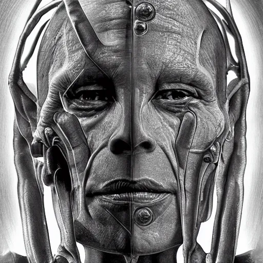 Image similar to a portrait of a borg from star trek from the terrifying and incomprehensible beyond, body horror, by gerard brom and ansel adams