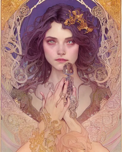 Image similar to a death, highly detailed, very intricate, art nouveau, gold filigree, romantic storybook fantasy, soft cinematic lighting, award - winning, disney concept art watercolor illustration by mandy jurgens and alphonse mucha and alena aenami, pastel color palette, featured on artstation