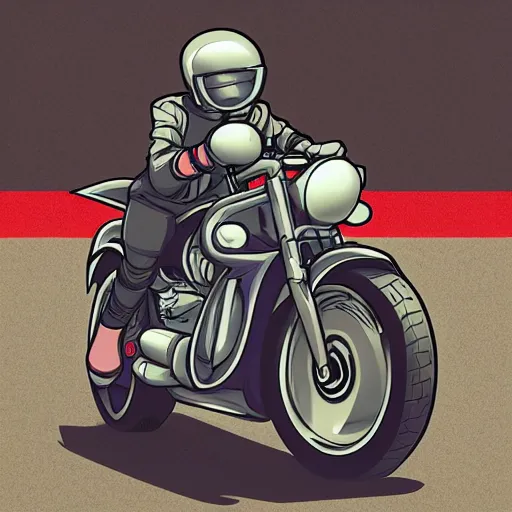 Prompt: akira style character on motorcycle, concept