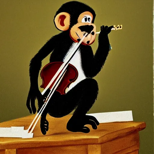 Prompt: monkey playing the violin