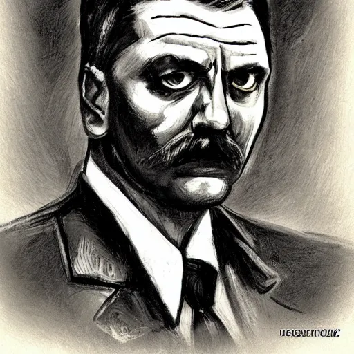 Prompt: Portrait of Igor Ivanovich Strelkov in artstyle of H. R. Giger