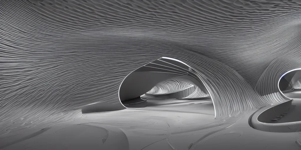 Prompt: extremely detailed stunning beautiful futuristic smooth curvilinear museum interior, smooth clean texture, hyper real, 8k, 3D cinematic volume light