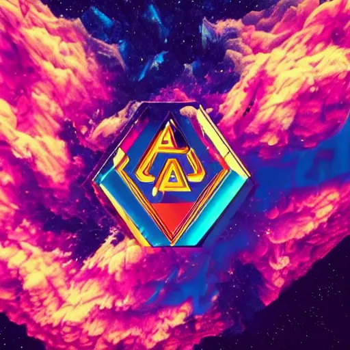 Image similar to a and w vaporwave logo, digital art, cosmic, 3 d high definition, trending on art station, photorealistic, high resolution, 8 k, octane, hyper detailed, insane details, intricate, elite, ornate, elegant trend, highly detailed and intricate, sharp focus, photography, unreal engine