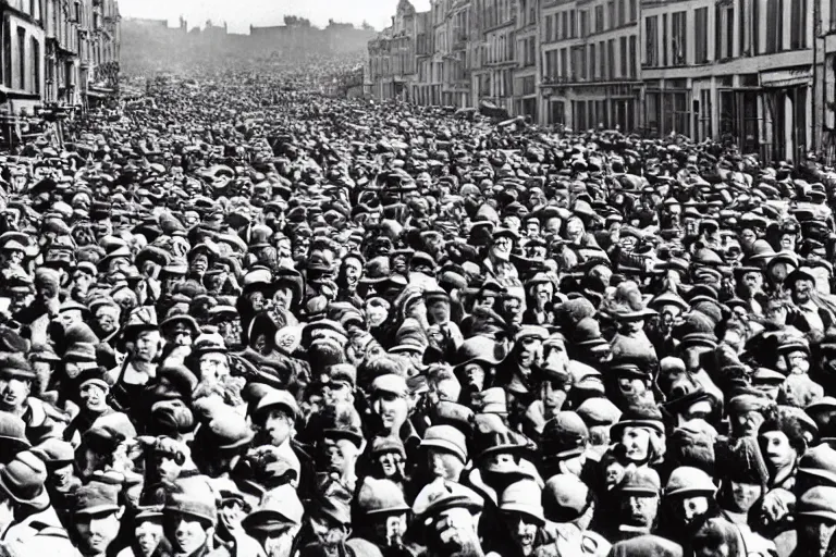 Image similar to Where's Waldo in 1940s france