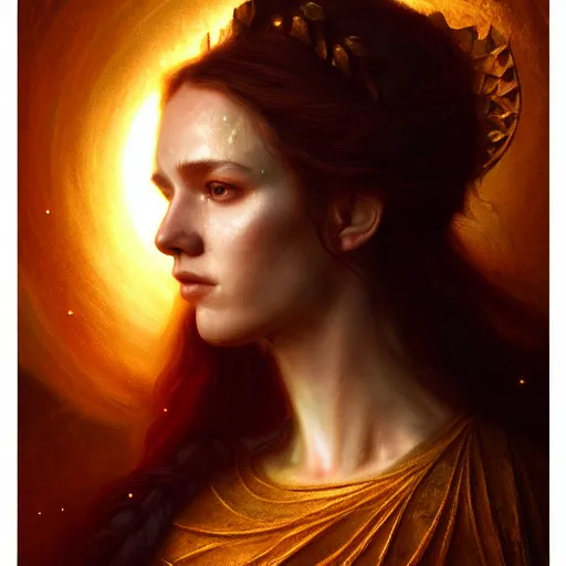 Prompt: majestic gracious regal goddess persephone portrait, ancient greece, elysium, atmospheric lighting, painted, intricate, volumetric lighting, beautiful, rich deep colours masterpiece, golden hour, sharp focus, ultra detailed, by leesha hannigan, ross tran, thierry doizon, kai carpenter, ignacio fernandez rios