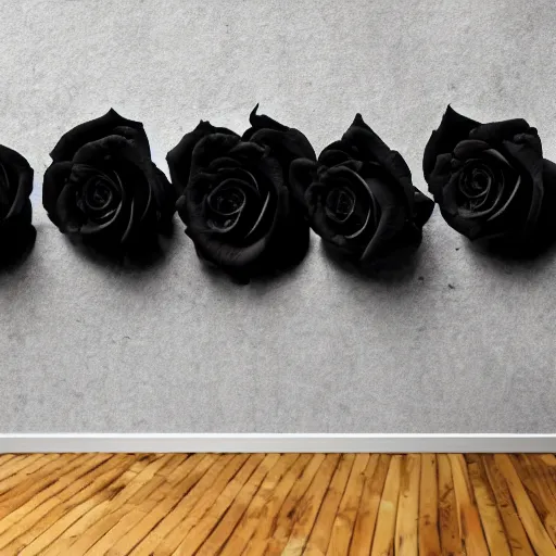 Prompt: black roses photo black background