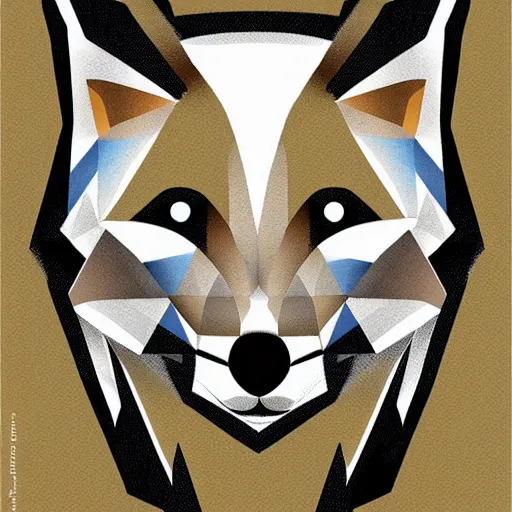 Image similar to cubist vector style fox art