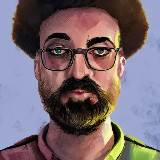 Image similar to a portrait in the style of disco elysium