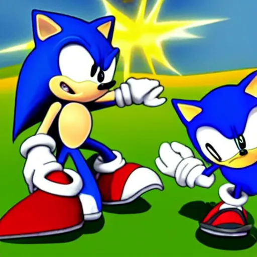 Prompt: Sonic the Hedgehog in purgatory