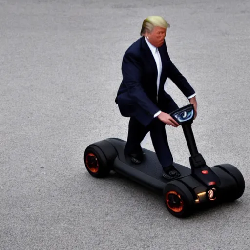 Prompt: trump riding a hoverboard