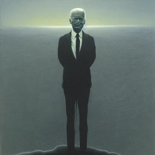 Prompt: Joe Biden. Ambition. Zdzisław Beksiński