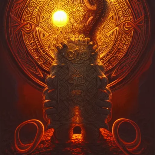 Image similar to odin holds his hands on the dragon orb, beautiful detailed pixelart by albertov, intricate details, beautiful, dithered gradients, volumetric lighting, cgsociety, artstation, smooth, sharp focus, 2 d illustration, by greg rutkowski, amazing art by dan mumford, by anato finnstark