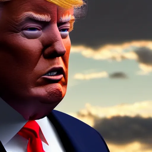 Image similar to a closeup shot of donald trump, dramatic lighting, cinematic, extremly high detail, photorealistic, cinematic lighting, artstation