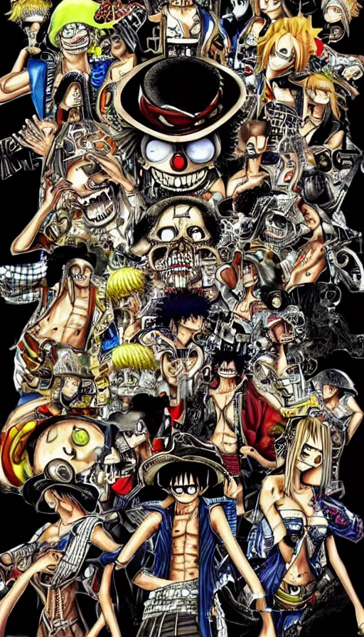 Image similar to techno artwork, from one piece