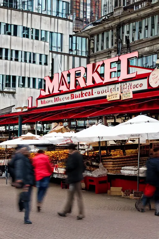 Prompt: Market by Klaus Bürgle and Imperial Boy;