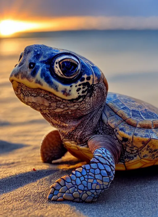 Prompt: close-up photo of a stoned turtle sunbathing and smoking a big joint at the beach, golden hour, Breathtaking, 8k resolution, extremely detailed, beautiful, establishing shot, artistic