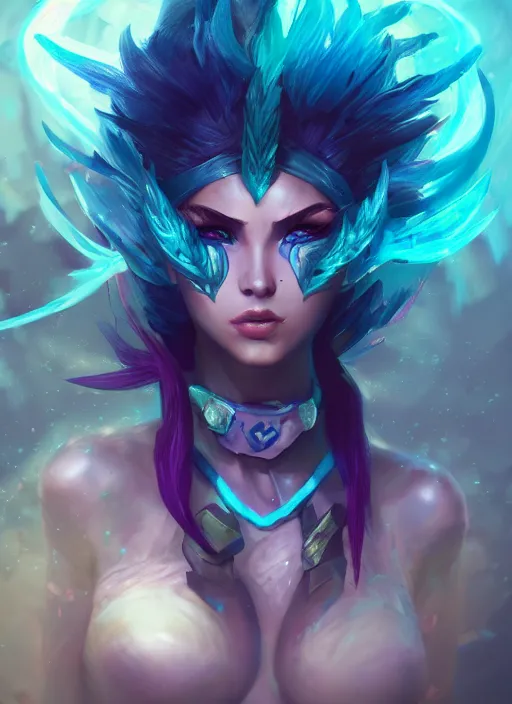 Prompt: kalista, from league of legends, au naturel, hyper detailed, digital art, trending in artstation, cinematic lighting, studio quality, smooth render, fluorescent skin, unreal engine 5 rendered, octane rendered, art style by klimt and nixeu and ian sprigger and wlop and krenz cushart