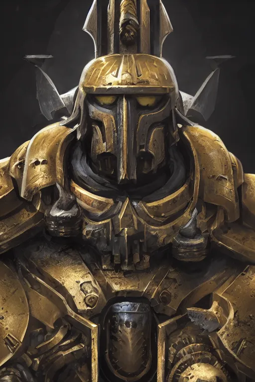 Image similar to armor portrait heros warhammer 4 0 k horus heresy fanart - the primarchs emperor by johannes helgeson animated with vfx concept artist & illustrator global illumination ray tracing hdr fanart arstation zbrush central hardmesh 8 k octane renderer comics stylized