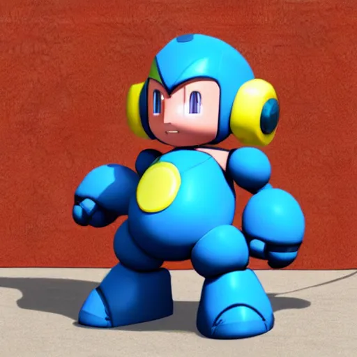 Image similar to Chonkers Megaman unreal engine render