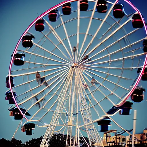 Image similar to cat!! in a ferris wheel, photo