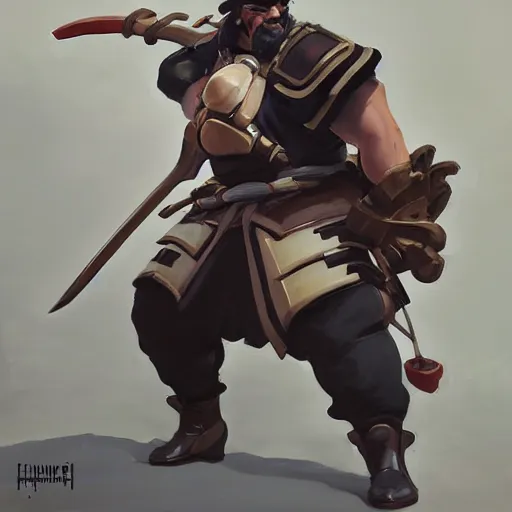 Image similar to greg manchess portrait painting of anthropomorphic asian black bear samurai as overwatch character, medium shot, asymmetrical, profile picture, organic painting, sunny day, matte painting, bold shapes, hard edges, street art, trending on artstation, by huang guangjian and gil elvgren and sachin teng