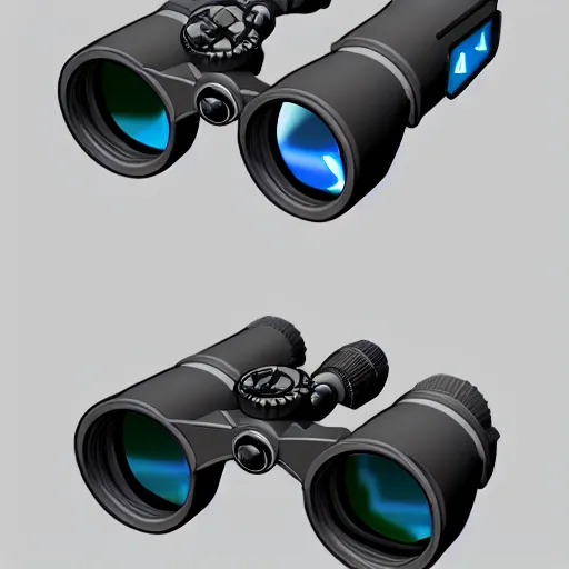 Image similar to modular game item, futuristic binoculars, very realistic , artstation, concept art , game art, high quality, 4k , 8k