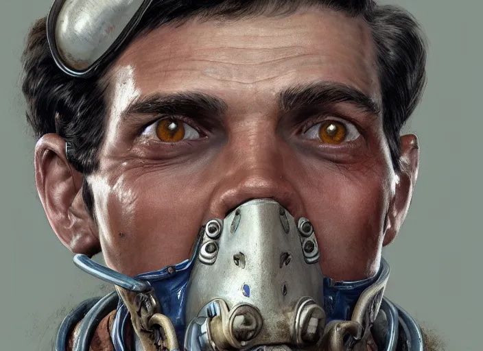 Image similar to a highly detailed fallout 4 portrait of a dentist, james gurney, james jean