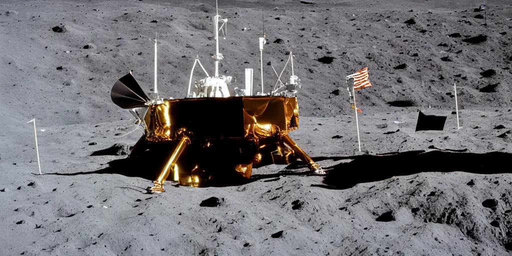 Image similar to lunar lander photos by alan bean