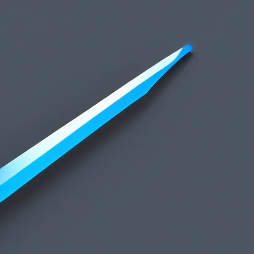 Image similar to black sword blade with golden hilt, icon, isometric, vector, low poly, blue background, cgsociety, volumetric lighting, artstation