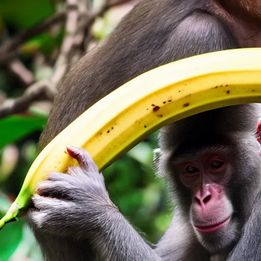 Prompt: POV you are a banana being eaten by a monkey