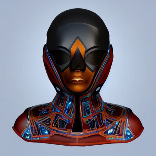 Image similar to a science fiction original concept mask symmetric