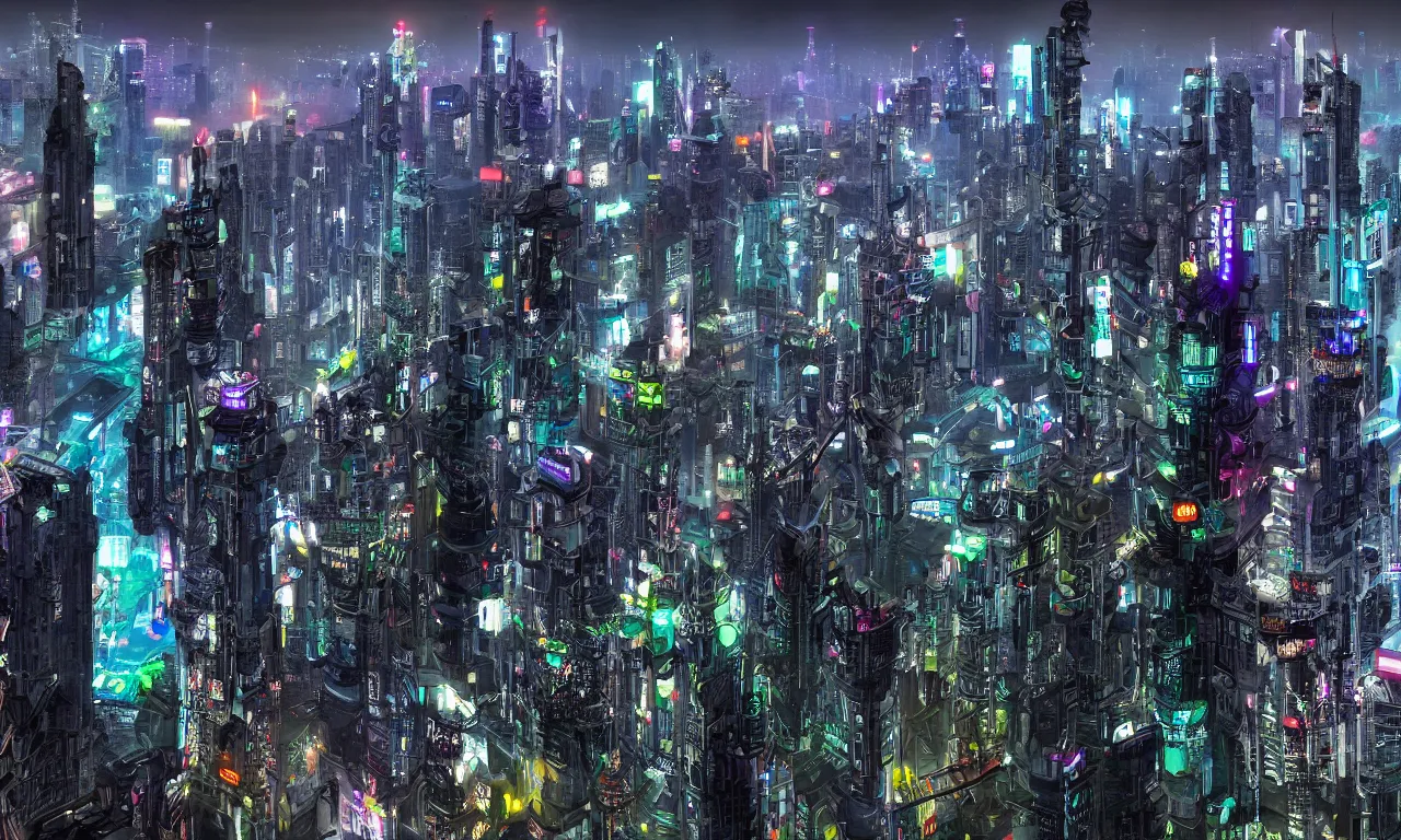 Prompt: cyberpunk city, Shanghai, highly detailed