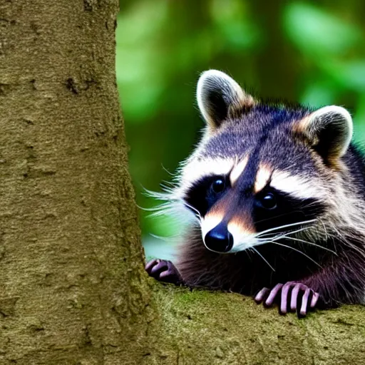 Prompt: raccoon playing tetris in the forest