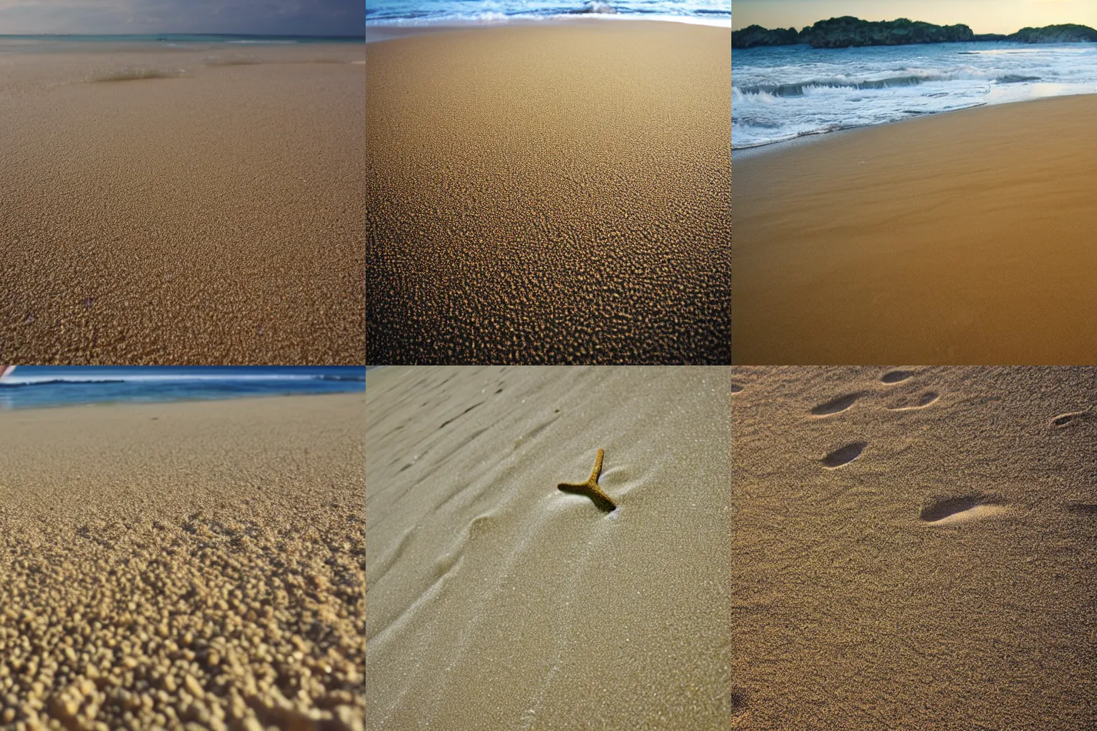 Prompt: closeup sea sand beach